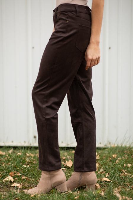 YMI Brown Straight Leg Pants - Filly Flair