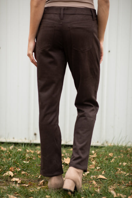 YMI Brown Straight Leg Pants - Filly Flair