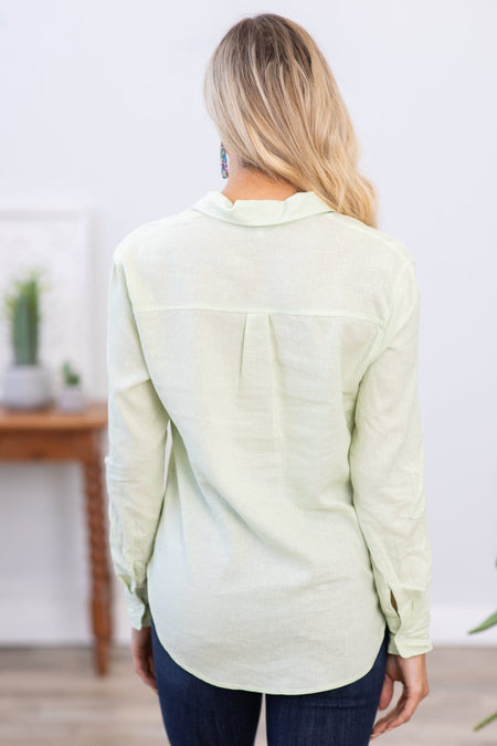 Green Button Up Top - Filly Flair