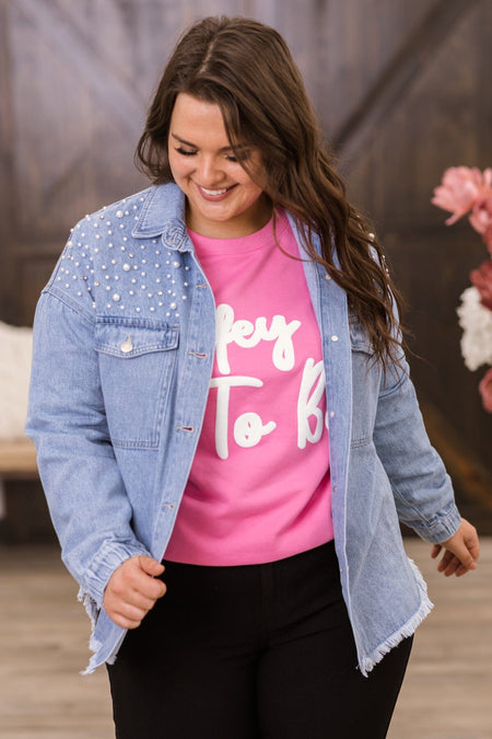 Pink Wifey To Be Graphic Sweatshirt - Filly Flair