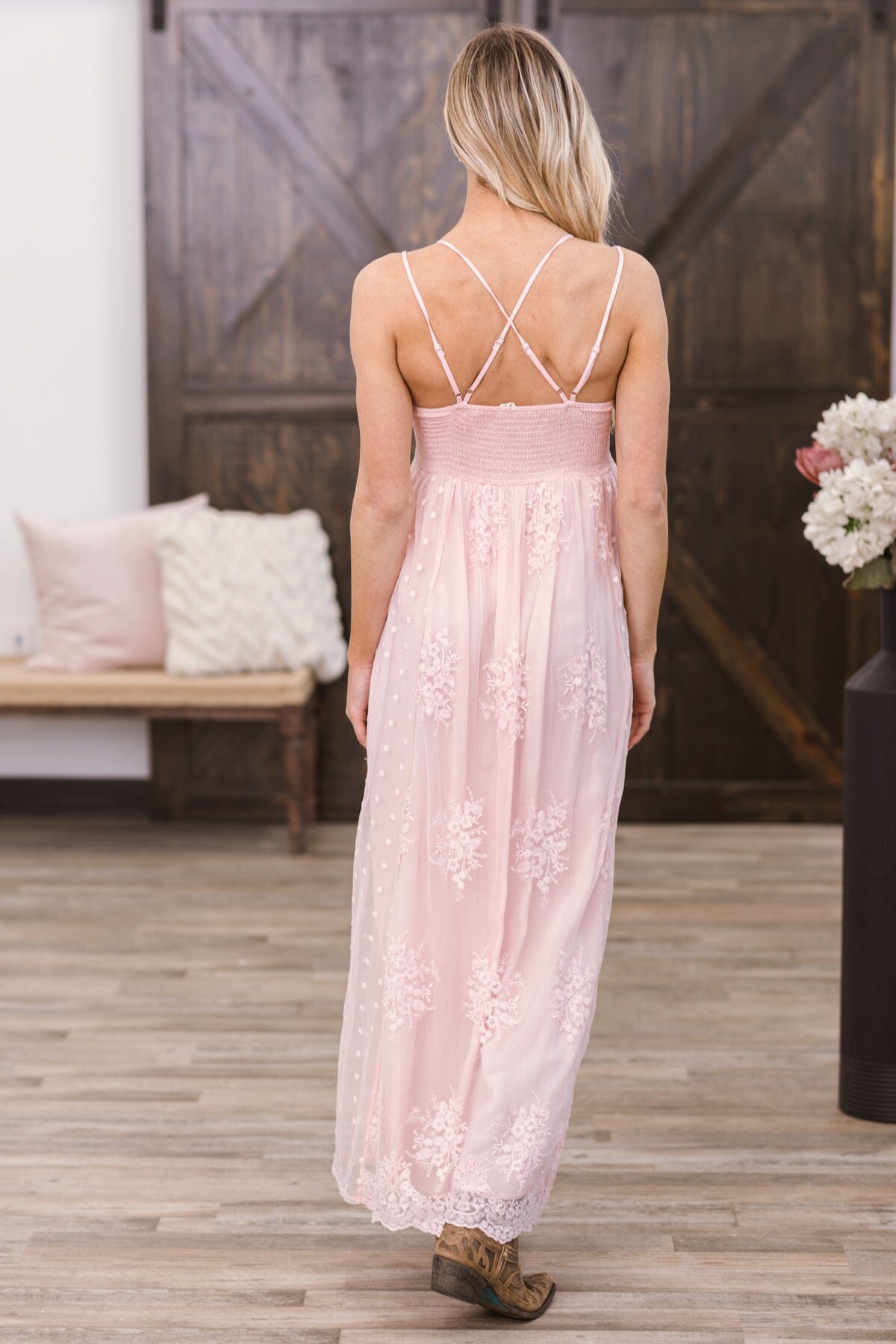 Blush crochet maxi outlet dress