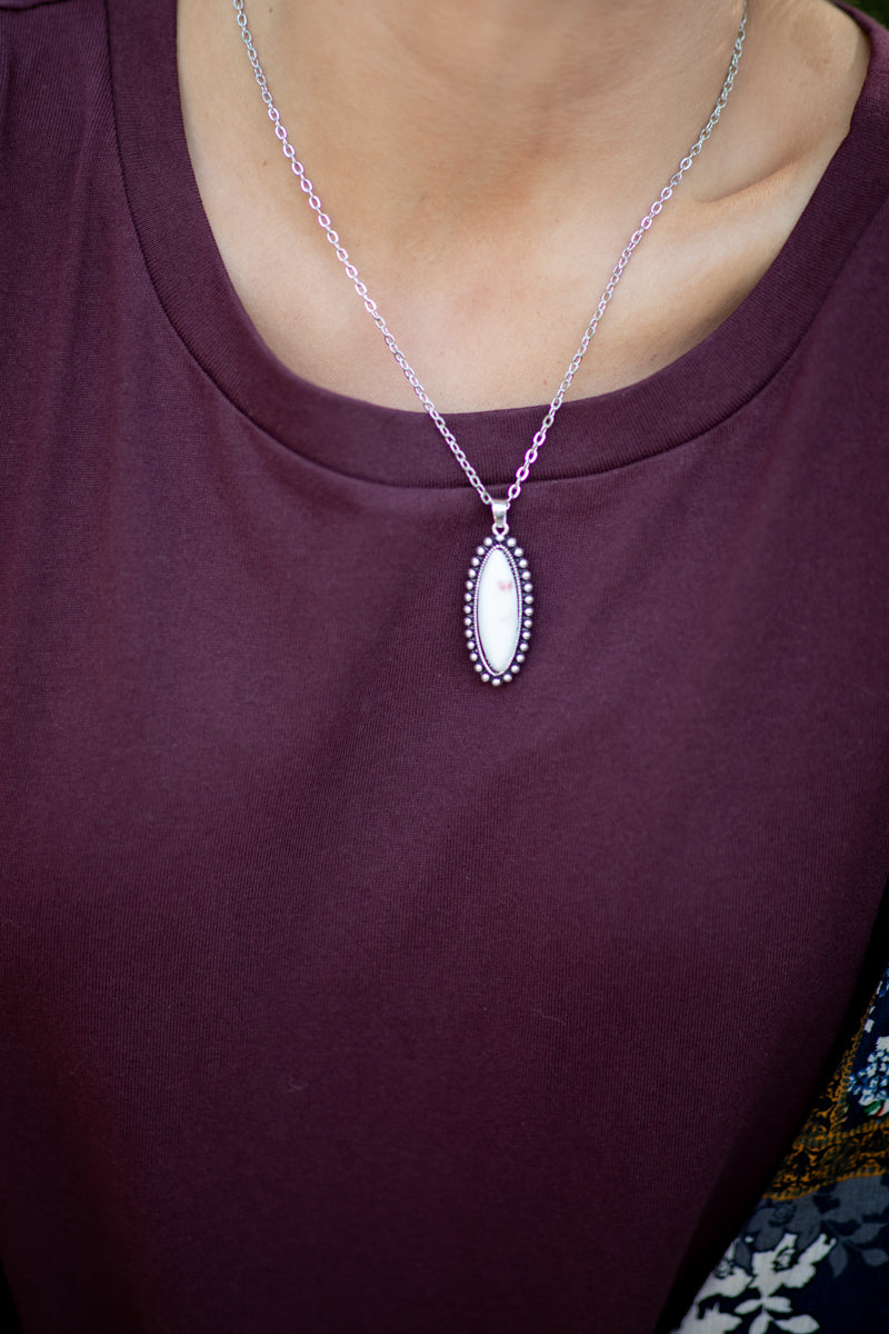 Silver and White Thin Chain Necklace - Filly Flair