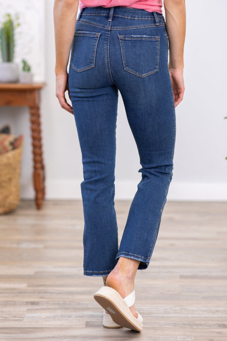 Rewash High Rise Slim Straight Jeans With Slit - Filly Flair