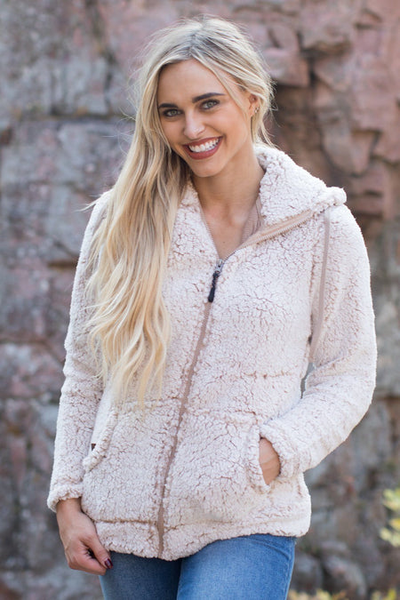 Path That Leads To You Frosty Hooded Jacket in Oatmeal - Filly Flair