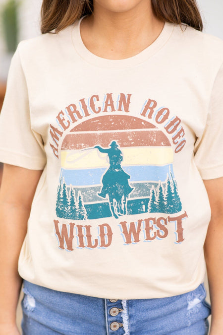 Beige American Rodeo Wild West Graphic Tee - Filly Flair