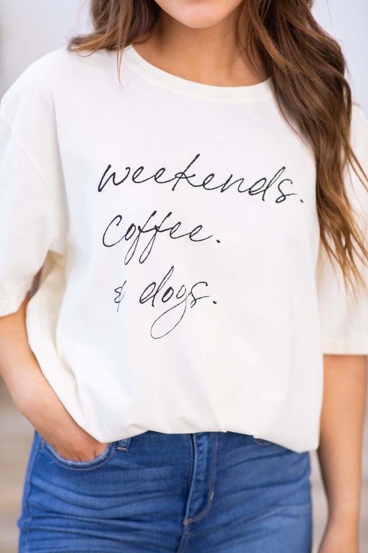 Ivory Weekends, Coffee & Dogs Graphic Tee - Filly Flair