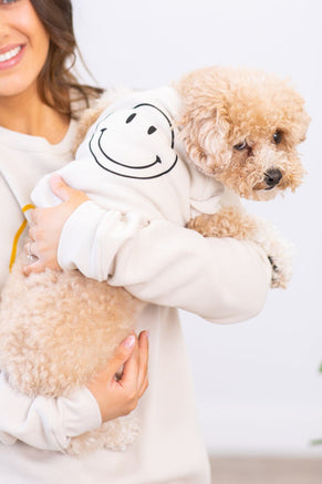 Beige and Black Smiley Pet Sweatshirt - Filly Flair