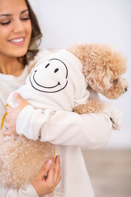 Beige and Black Smiley Pet Sweatshirt - Filly Flair