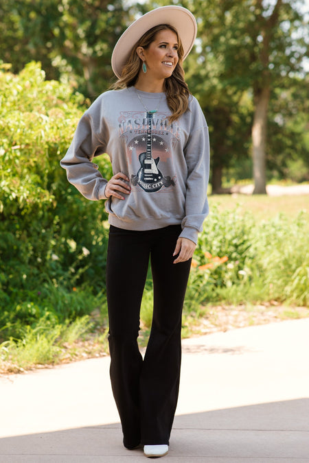 Sage Nashville Music City Graphic Sweatshirt - Filly Flair