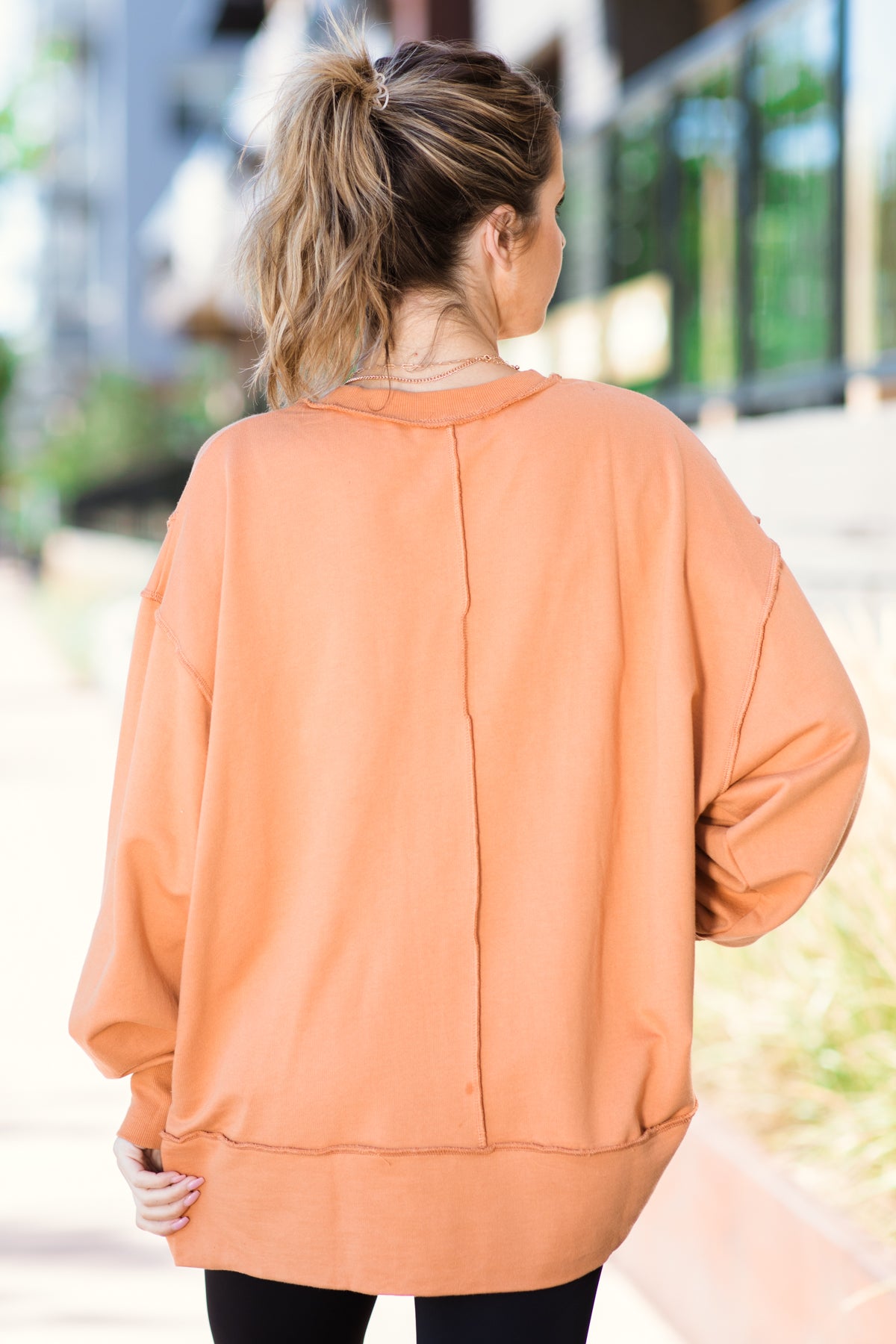 Orange Reverse Seam Sweatshirt - Filly Flair