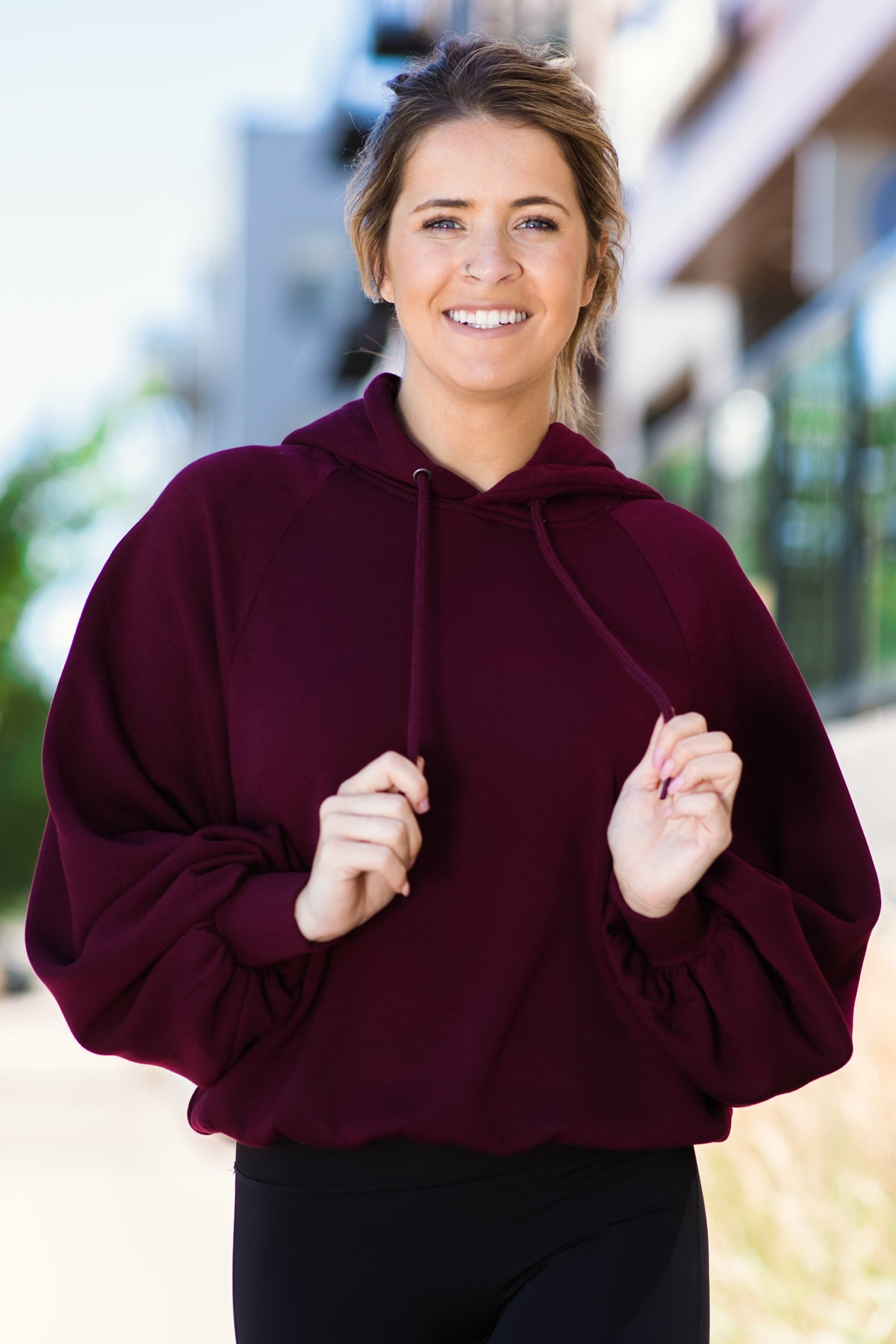 Plus size burgundy hoodie best sale