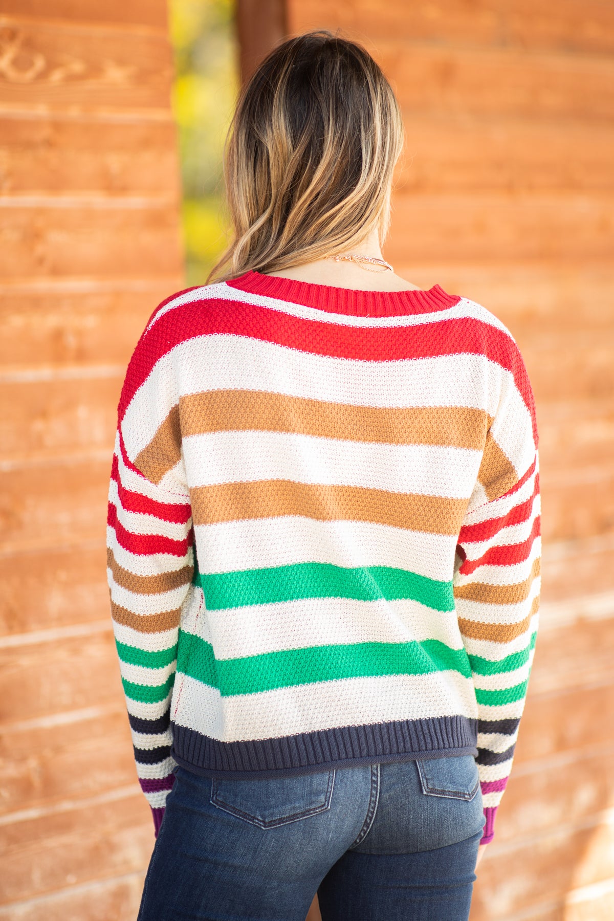 Womens rainbow stripe outlet sweater