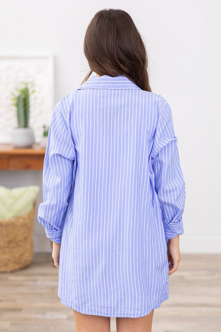 Cornflower Stripe Top and Short PJ Set - Filly Flair