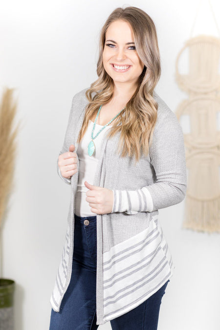 FALL 2021 Smile Often Cardigan in Grey - Filly Flair