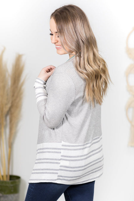 FALL 2021 Smile Often Cardigan in Grey - Filly Flair