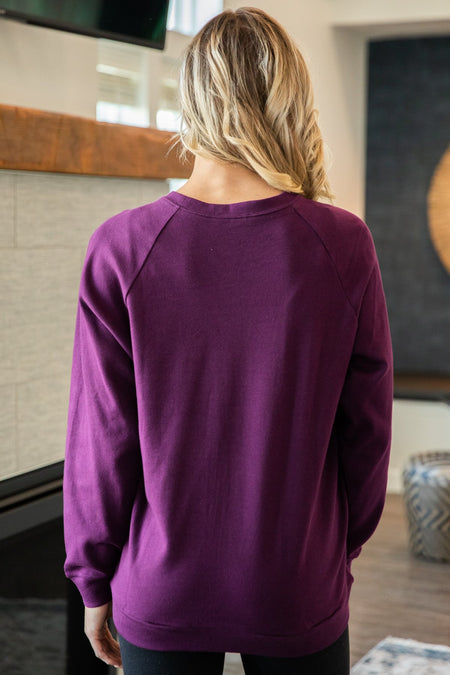 Berry Stitch Detail Sweatshirt - Filly Flair