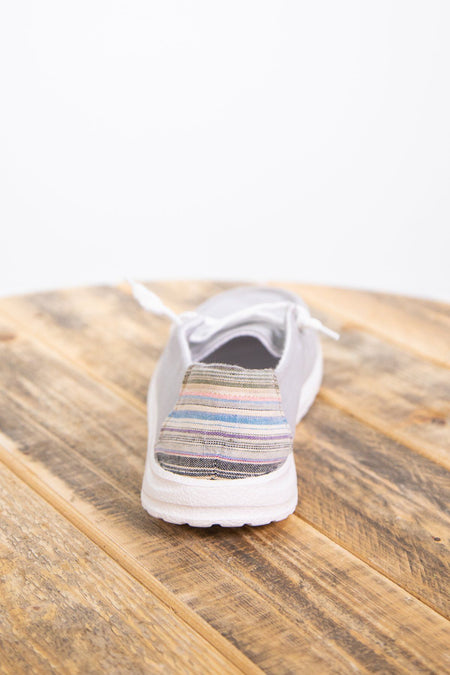 Grey Slip On Shoe with Multicolor Heel - Filly Flair