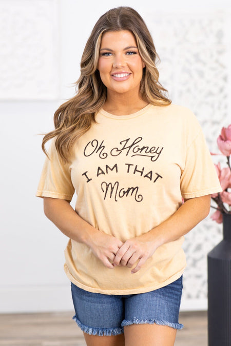 Tan Honey I Am That Mom Graphic Tee - Filly Flair