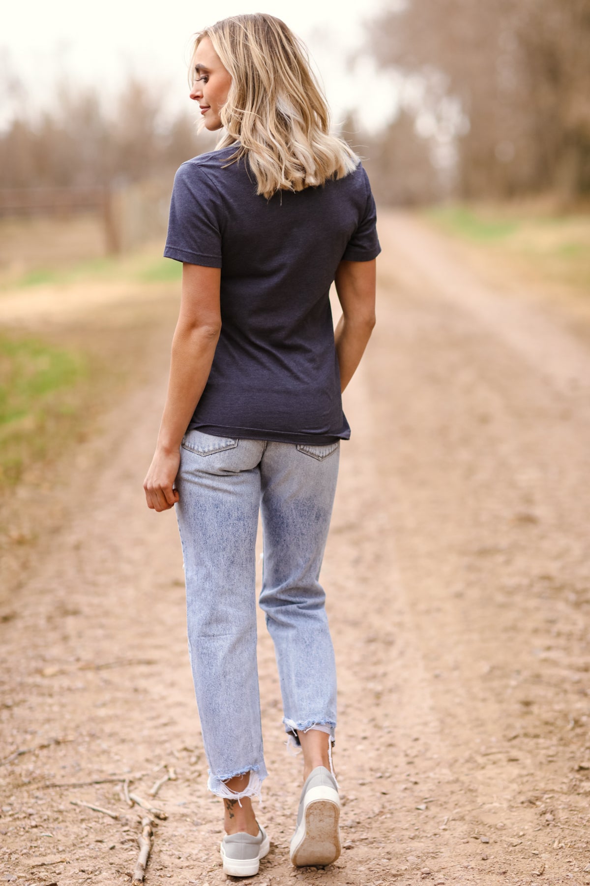 Navy Wild and Free Graphic Tee - Filly Flair