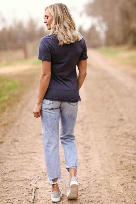 Navy Wild and Free Graphic Tee - Filly Flair