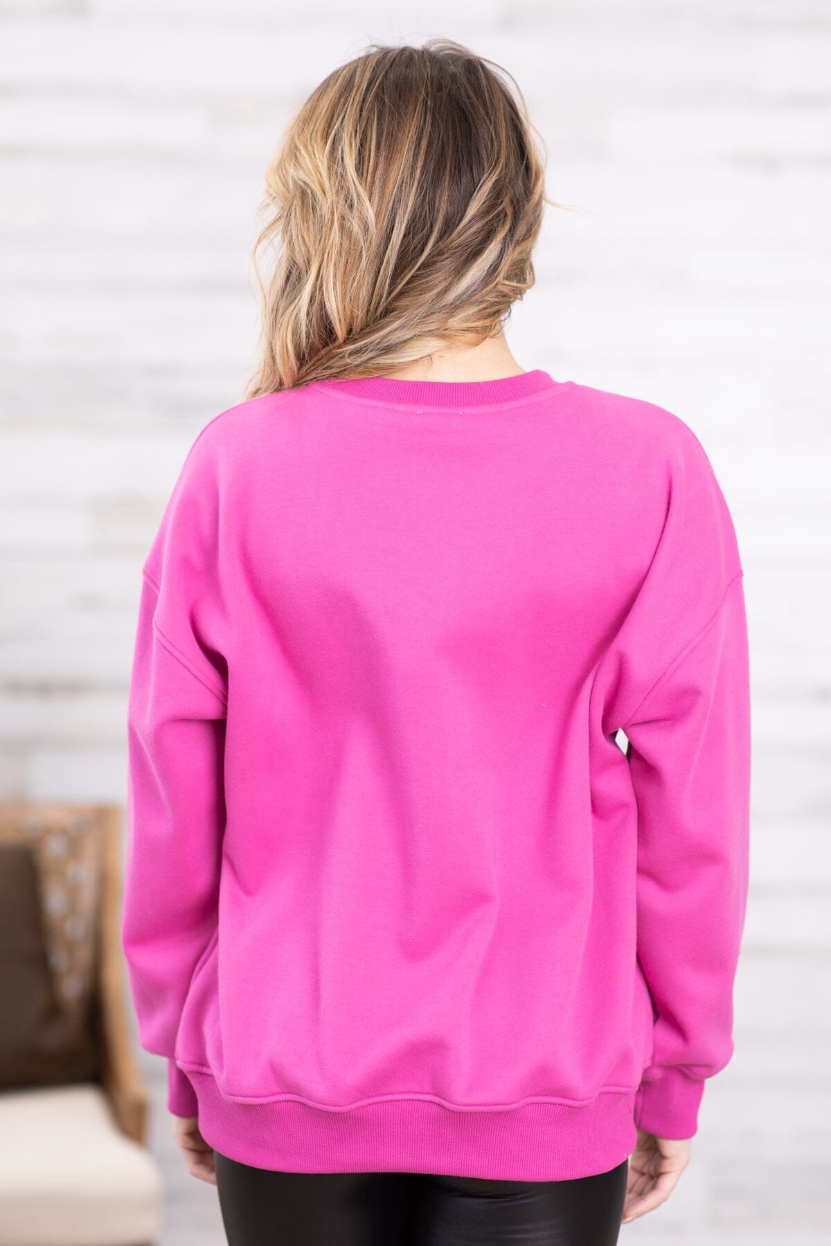 Hot Pink Good Vibes Only Graphic Sweatshirt - Filly Flair