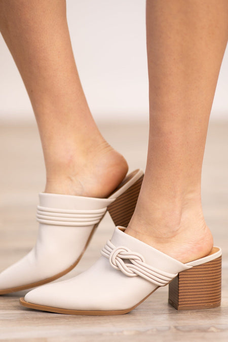 Ivory Point Toe Mules - Filly Flair