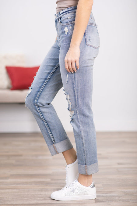 Judy Blue Double Cuff Boyfriend Jeans - Filly Flair