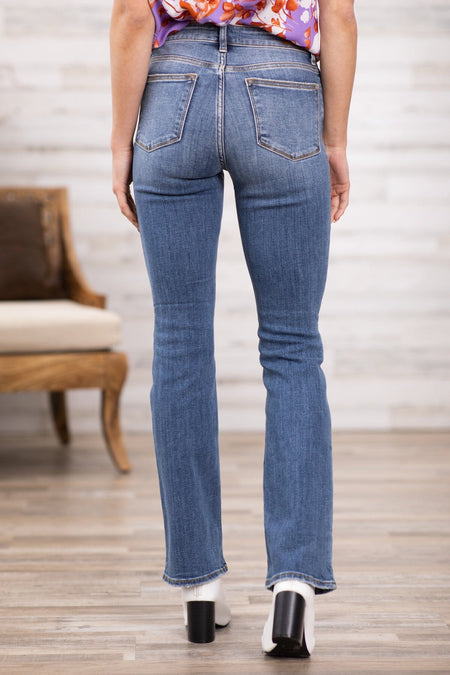 Judy Blue Mid Rise Distressed Bootcut Jeans - Filly Flair