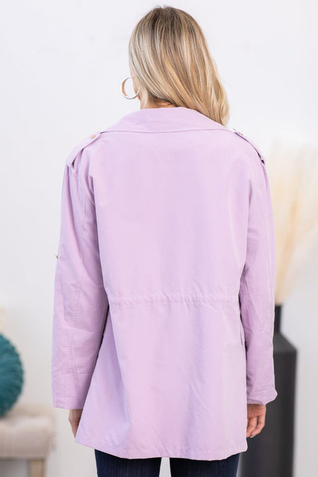 Lavender Roll Sleeve Anorak Jacket - Filly Flair