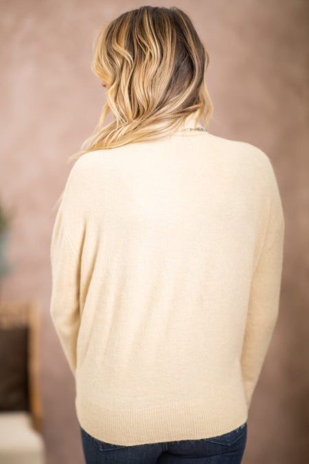 Oatmeal Dolman Sleeve Turtleneck Sweater - Filly Flair