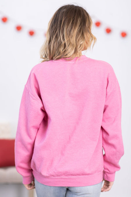 Pink Amour Heart Graphic Sweatshirt - Filly Flair