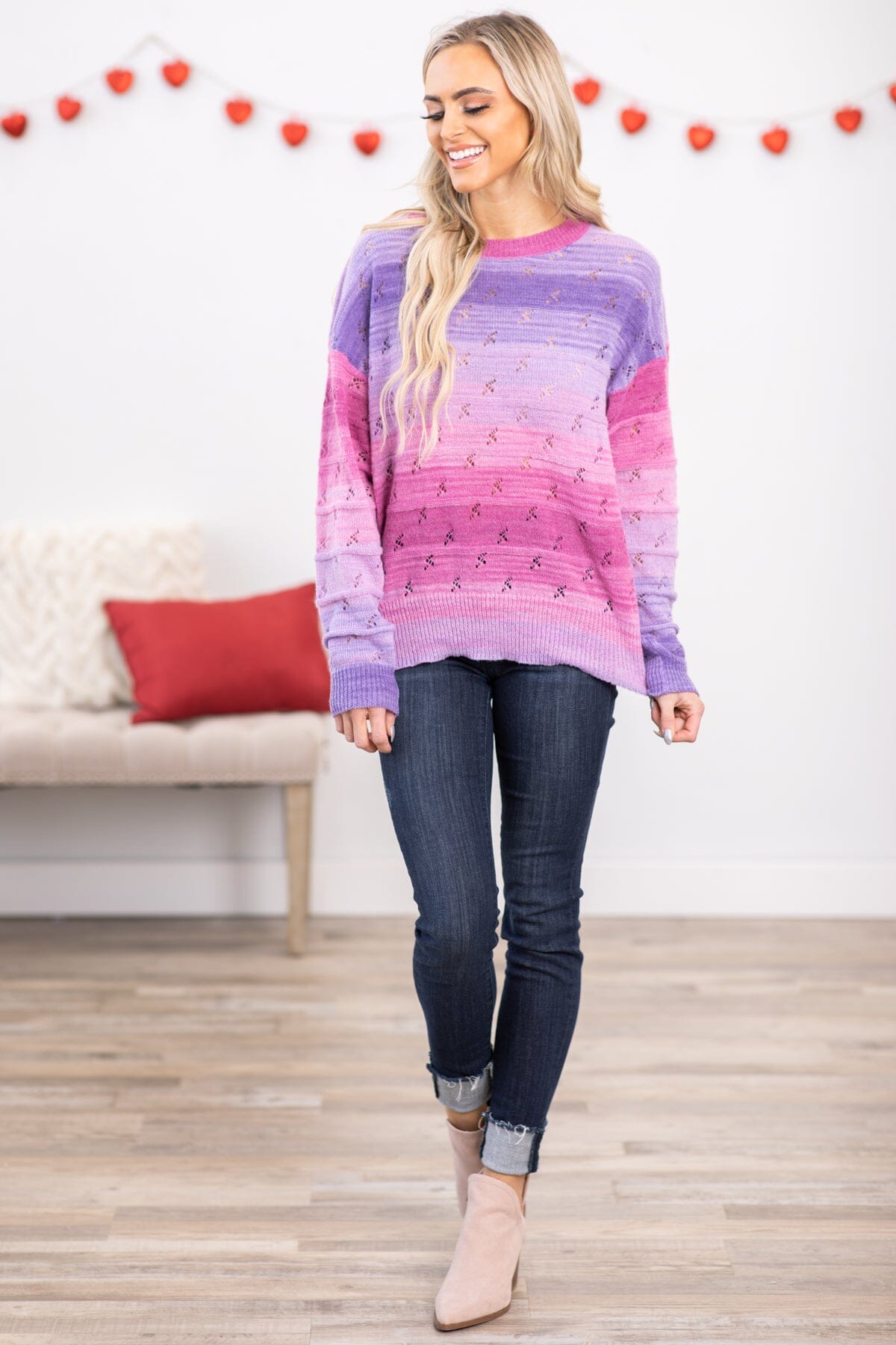 Purple and Pink Ombre Sweater - Filly Flair