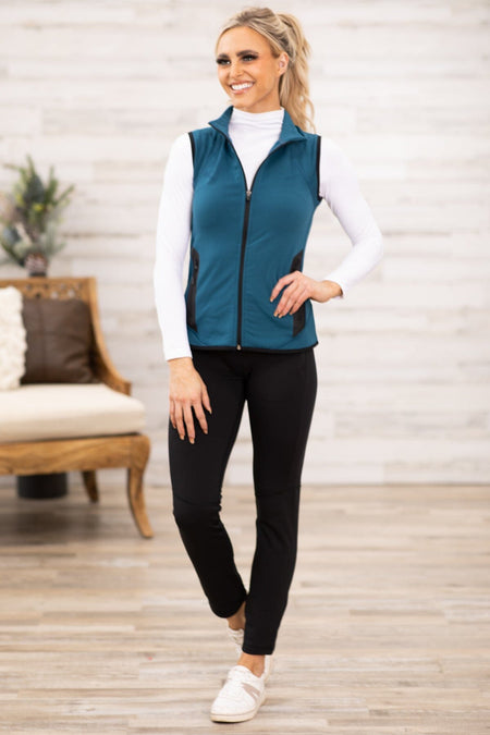 Slate Blue Fleece Lined Vest - Filly Flair