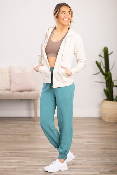 Turquoise Airflow Wide Waistband Joggers - Filly Flair